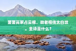 萧萧高冢占云根，故老相传太白坟。全诗是什么？