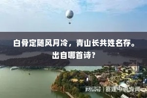 白骨定随风月冷，青山长共姓名存。出自哪首诗？