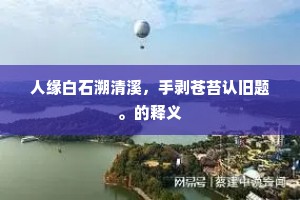 人缘白石溯清溪，手剥苍苔认旧题。的释义