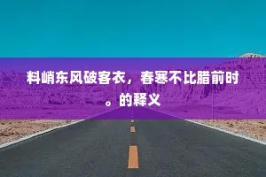 料峭东风破客衣，春寒不比腊前时。的释义