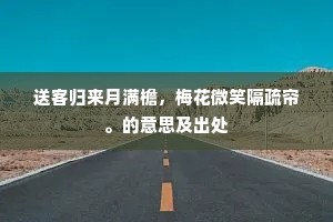 送客归来月满檐，梅花微笑隔疏帘。的意思及出处