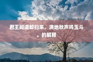 君王间道却归来，满地秋声鸣玉斗。的解释