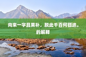 向来一字且莫补，脱此千百何繇追。的解释