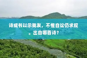 诗成书以示我友，不惟自讼仍求规。出自哪首诗？
