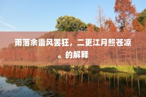 雨落余雷风罢狂，二更江月照苍凉。的解释