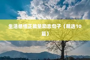 生活感悟正能量励志句子（精选10篇）