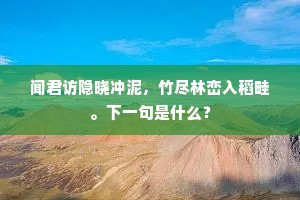 闻君访隐晓冲泥，竹尽林峦入稻畦。下一句是什么？