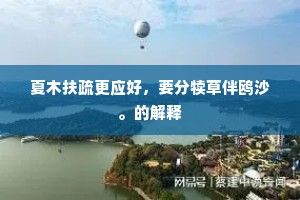 夏木扶疏更应好，要分犊草伴鸥沙。的解释