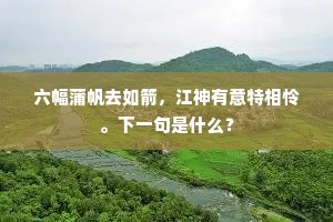 六幅蒲帆去如箭，江神有意特相怜。下一句是什么？
