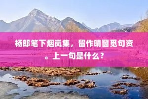 杨郎笔下烟岚集，留作晴窗觅句资。上一句是什么？