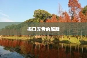 搬口弄舌的解释