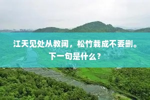 江天见处从教阔，松竹栽成不要删。下一句是什么？