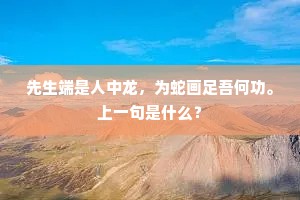先生端是人中龙，为蛇画足吾何功。上一句是什么？