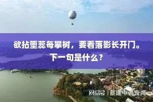欲拈堕蕊每攀树，要看落影长开门。下一句是什么？