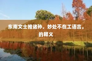 东南文士推诸孙，妙处不在工语言。的释义