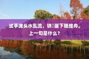 试手滩头水乱流，铁鎗崖下晚维舟。上一句是什么？