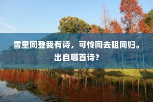 雪里同登我有诗，可怜同去阻同归。出自哪首诗？