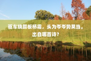 驱车晓蹋板桥霜，头为岑岑势莫当。出自哪首诗？