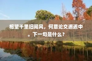 相望千里旧闻风，何意论交邂逅中。下一句是什么？