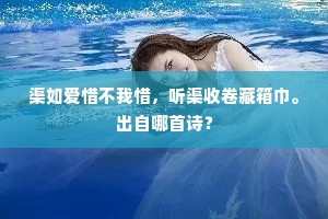 渠如爱惜不我惜，听渠收卷藏箱巾。出自哪首诗？