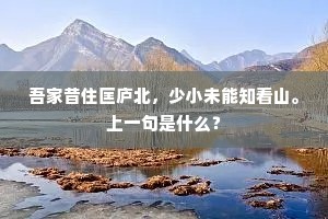 吾家昔住匡庐北，少小未能知看山。上一句是什么？