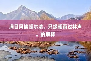 满目风埃顿尔清，只缘朝雨过林声。的解释