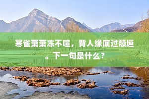 寒雀萧萧冻不喧，背人缘底过颓垣。下一句是什么？