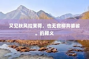 又见秋风拉芰荷，也无官柳共婆娑。的释义