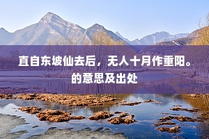 直自东坡仙去后，无人十月作重阳。的意思及出处