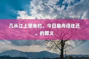 几从江上望朱栏，今日扁舟径往还。的释义