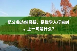 忆公典选继昌黎，是我学人行卷时。上一句是什么？