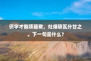 识字才能项籍欺，灶煤研瓦分甘之。下一句是什么？
