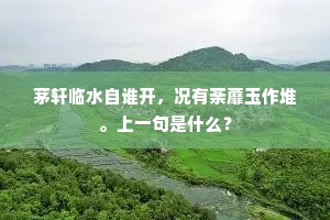 茅轩临水自谁开，况有荼蘼玉作堆。上一句是什么？