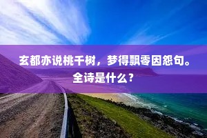 玄都亦说桃千树，梦得飘零因怨句。全诗是什么？