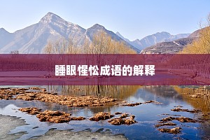 睡眼惺忪成语的解释