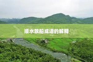 顺水放船成语的解释