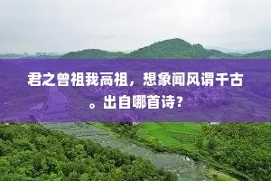 君之曾祖我高祖，想象闻风谓千古。出自哪首诗？