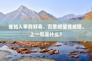 谁知人事苦好乖，百里相望竟成阻。上一句是什么？