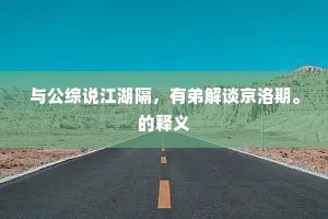 与公综说江湖隔，有弟解谈京洛期。的释义