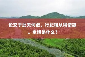 论交于此夫何敢，行纪相从得借窥。全诗是什么？