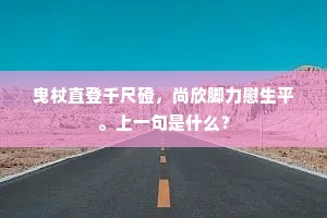 曳杖直登千尺磴，尚欣脚力慰生平。上一句是什么？