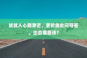 扰扰人心随渺茫，更於底处问穹苍。出自哪首诗？