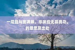 一麾且与宽凋察，华发应无慕勇功。的意思及出处