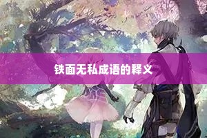 铁面无私成语的释义