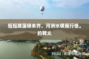 短短菰蒲绿未齐，河洲水暖雁行低。的释义