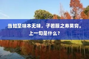 当知至味本无味，子若服之寿莫穷。上一句是什么？