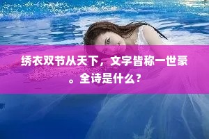 绣衣双节从天下，文字皆称一世豪。全诗是什么？