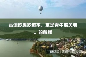 高谈妙理妙道本，定是青牛度关老。的解释