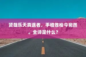 贤哉乐天真逸者，手植苍桧今宛然。全诗是什么？