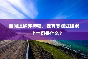 吾闻此钟亦神物，独肯寒溪就埋没。上一句是什么？